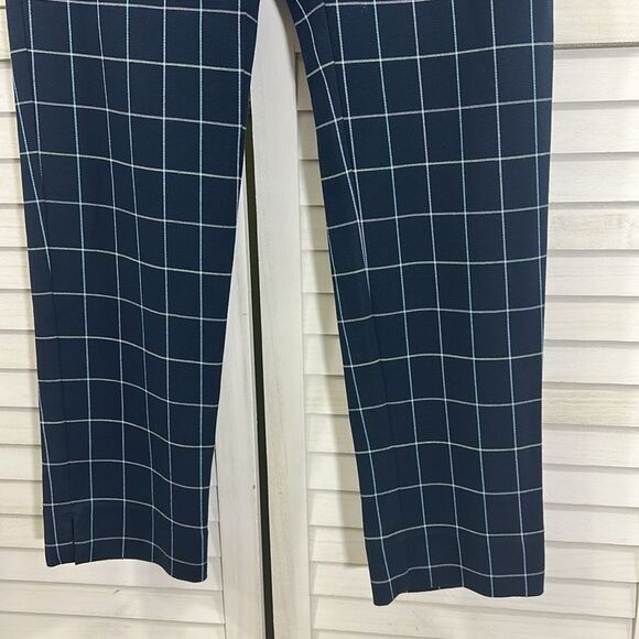 J Jill Pants Size 10 Blue Windowpane Plaid Essential Cotton Stretch Pull On - Picture 7 of 11